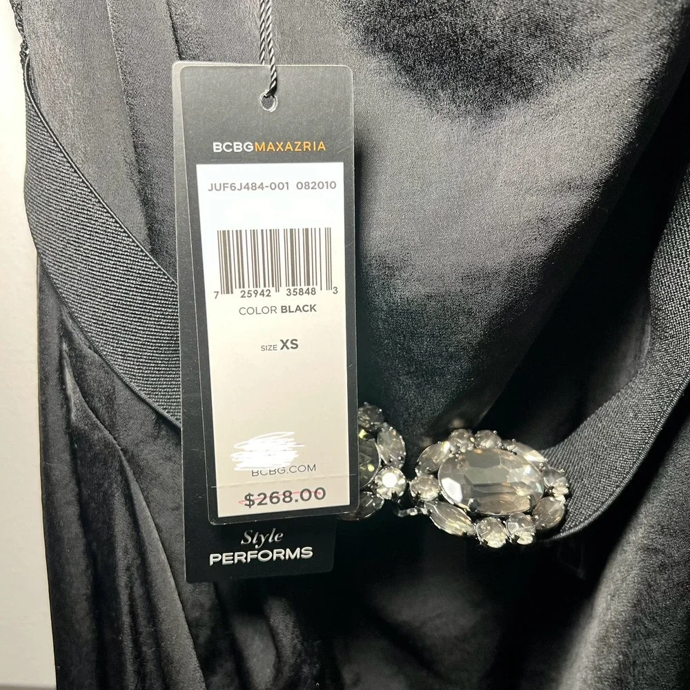 Women's BCBGMAXAZRIA One Sleeve Open Bows with belt Size XS - Picture 6 of 7